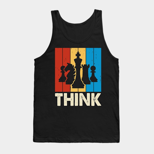 Think Chess Game T shirt For Women Tank Top by QueenTees